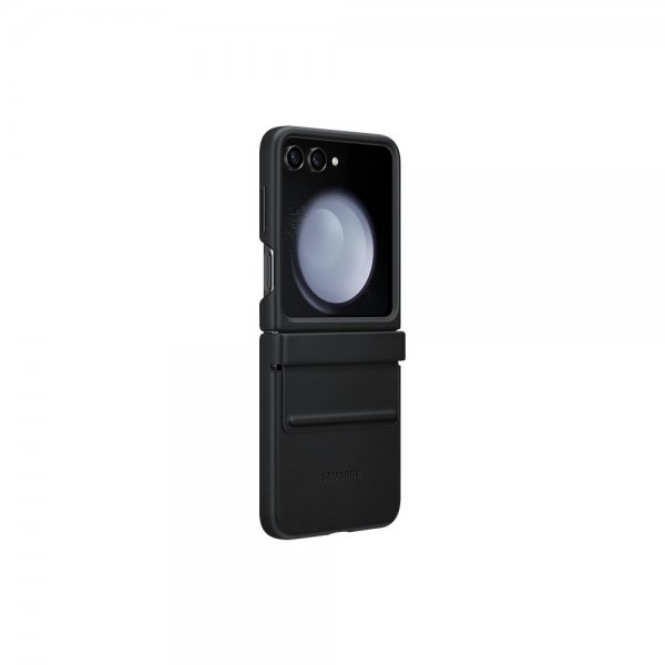 Samsung Original Galaxy Z Flip 5 Kuoret Flap Eco-Leather Case Musta