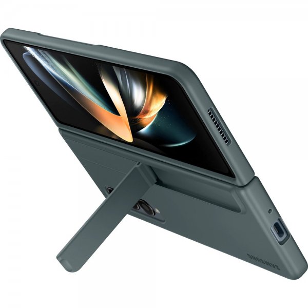 Samsung alkuperäinen Galaxy Z Fold 4 -suojakotelo, Standing Cover with Pen, harmaanvihreä