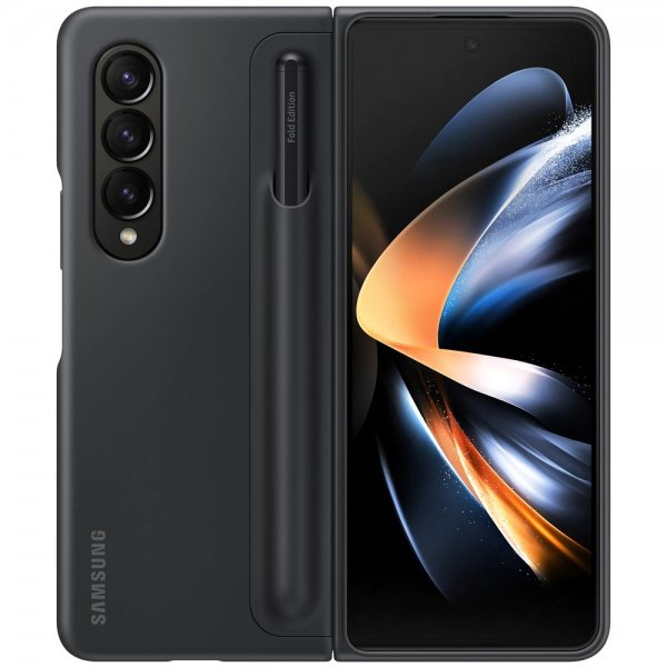 Samsung Original Galaxy Z Fold 4 -suojakuori, jossa teline ja kynä, musta