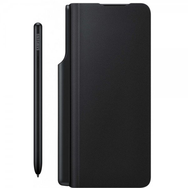 Samsung Original Galaxy Z Fold3 Flip Cover kynällä, musta