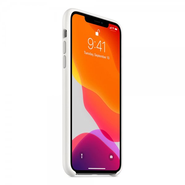 Apple Alkuperäinen iPhone 11 Pro Max Silikonikuori Valkoinen