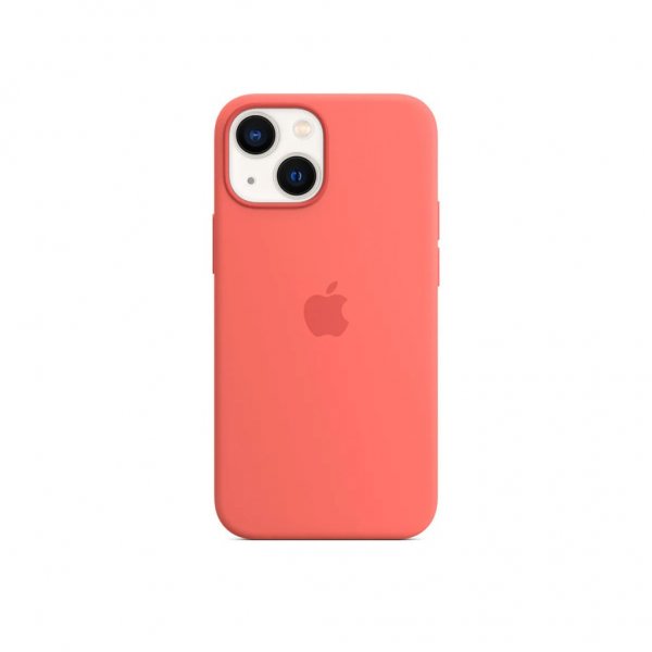 Apple Alkuperäinen iPhone 13 Silicone Case MagSafe -kuori, pomelonpunainen