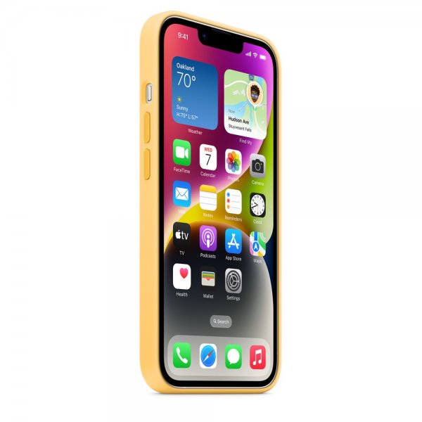 Apple Alkuperäinen iPhone 14 Plus Silicone Case -kuori MagSafella, Auringonkukka