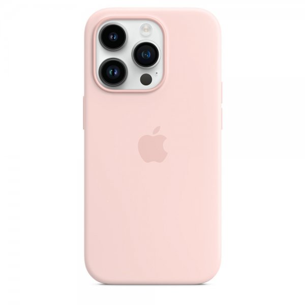 Apple alkuperäinen iPhone 14 Pro -silikonikuori MagSafella, liituvaaleanpunainen