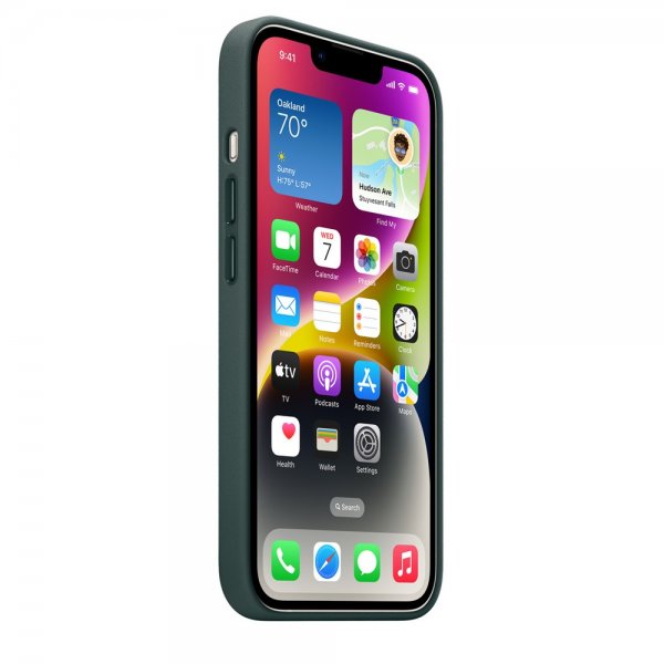 Apple alkuperäinen iPhone 14 -nahkakuori MagSafella, metsänvihreä
