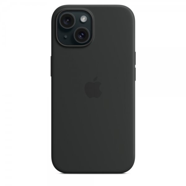 Apple Original iPhone 15 Plus Kuori Silikoni MagSafe Musta