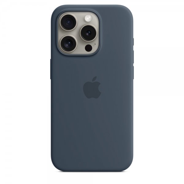Apple Alkuperäinen iPhone 15 Pro Max Silikonikuori MagSafe Myrskynsininen
