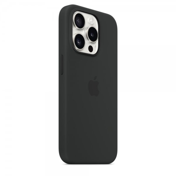 Apple Alkuperäinen iPhone 15 Pro Silikonikuori MagSafella Musta