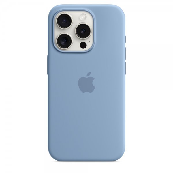 Apple alkuperäinen iPhone 15 Pro -silikonikuori MagSafella, talvensininen