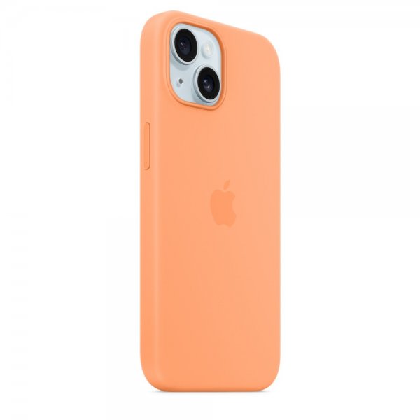 Apple alkuperäinen iPhone 15 Silikonikuori MagSafella, Apelsiinisorbetti