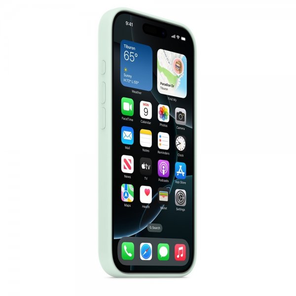 Apple Original iPhone 16 Pro Max Kuori Silikoni MagSafe Akvamariini