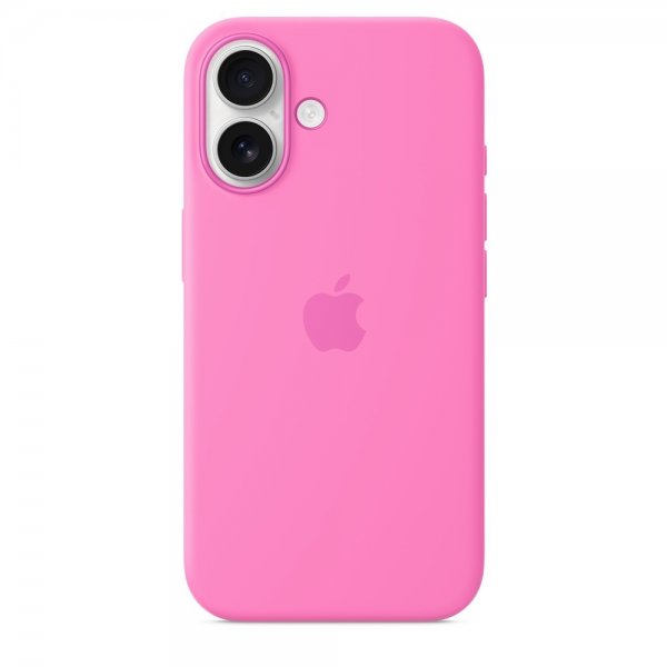 Apple Alkuperäinen iPhone 16 -silikonisuojakuori MagSafella, pionin värinen