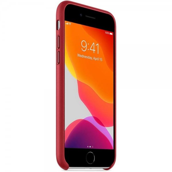 Apple Original iPhone 7/8/SE Kuori Leather Case Punainen