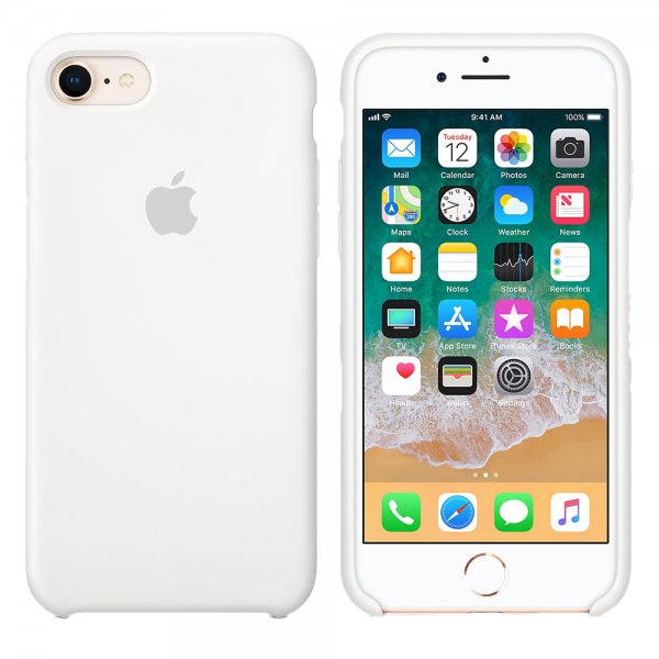 Apple Original iPhone 7/8/SE kuori Silikonikotelo Valkoinen