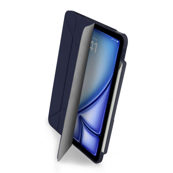 Pipetto iPad Air 11 (M2/M3/M4) -kotelo Origami No3 Pencil Case, tummansininen