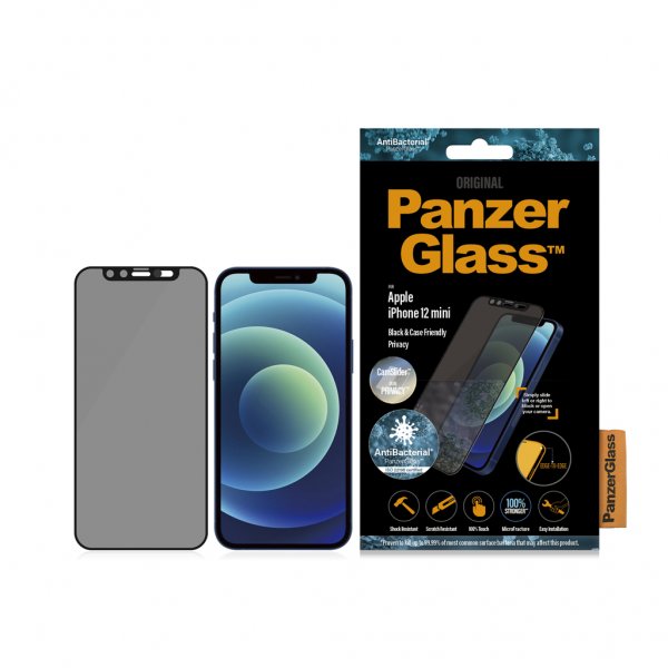 PanzerGlass iPhone 12 Mini näytönsuoja reunaan asti Camslider Privacy