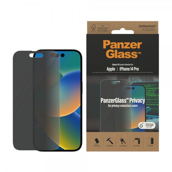 PanzerGlass iPhone 14 Pro Näytönsuoja Classic Fit Privacy