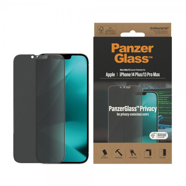 PanzerGlass iPhone 13 Pro Max/iPhone 14 Plus näytönsuoja Ultra-Wide Fit Privacy