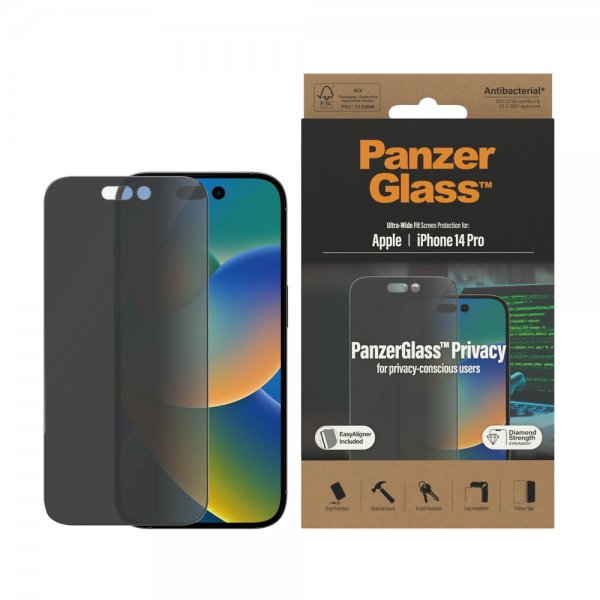 PanzerGlass iPhone 14 Pro Näytönsuoja Ultra-Wide Fit Privacy EasyAligner