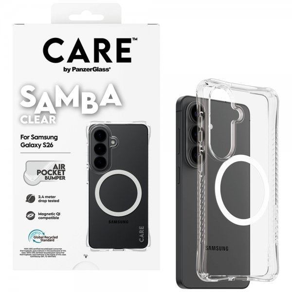 CARE by PanzerGlass Samsung Galaxy S26 -kuori Samba MagSafe läpinäkyvä