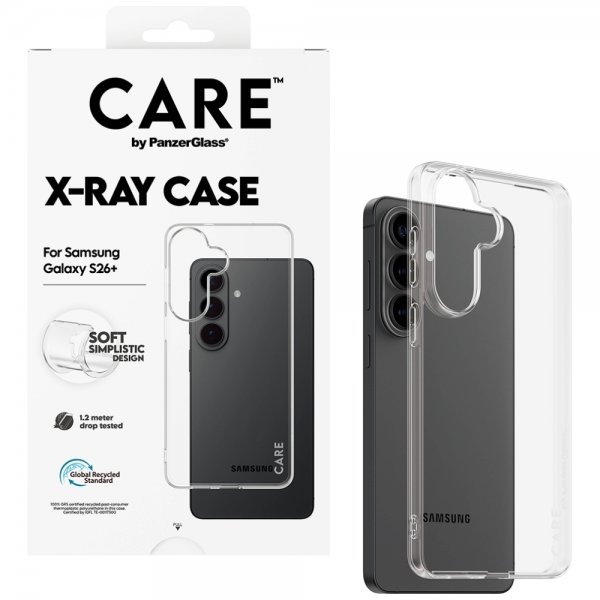 CARE by PanzerGlass Samsung Galaxy S26 Plus -suojakuori, X-Ray, läpinäkyvä