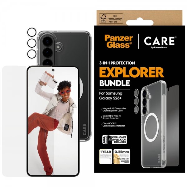PanzerGlass Samsung Galaxy S26 Plus 3-in-1 -suojauspaketti