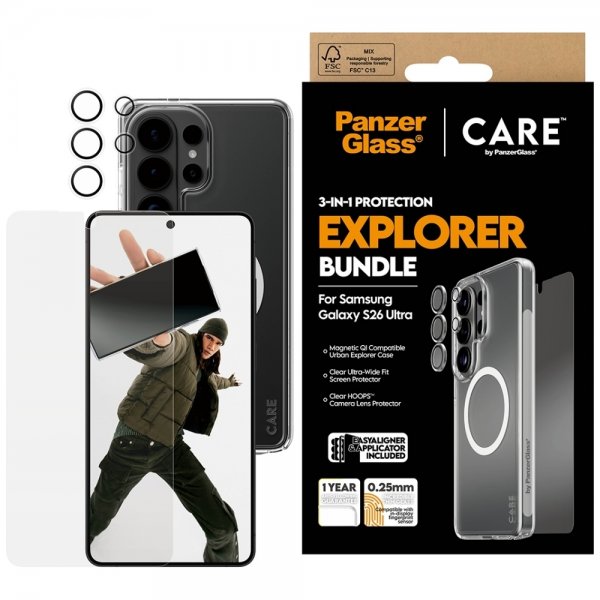 PanzerGlass Samsung Galaxy S26 Ultra 3-in-1-suojauspaketti