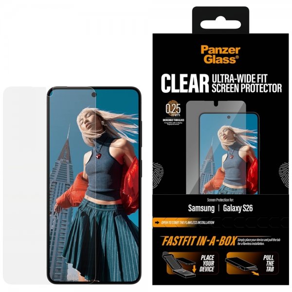 PanzerGlass Samsung Galaxy S26 Näytönsuoja Fastfit In-a-Box