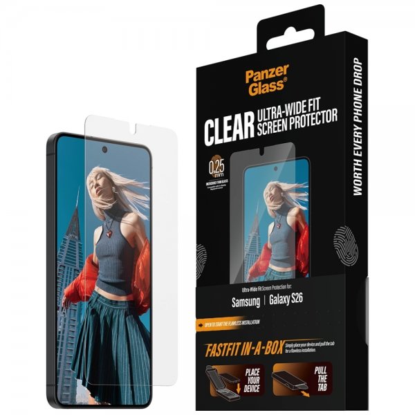 PanzerGlass Samsung Galaxy S26 Näytönsuoja Fastfit In-a-Box