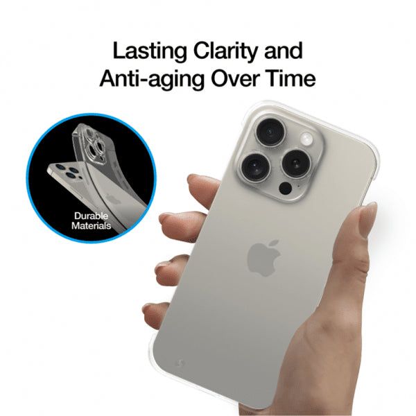Just Mobile iPhone 15 Pro Max -suojakuori TENC Slim Fit Kirkas