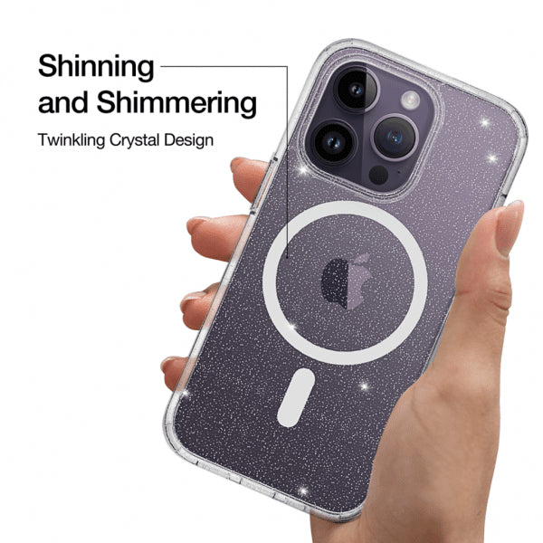 Just Mobile iPhone 14 Pro -suojakuori TENC BlingBling MagSafe Läpinäkyvä