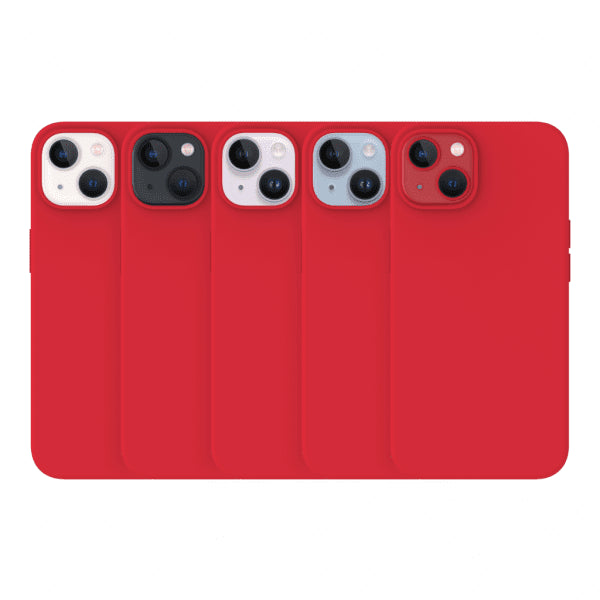 Just Mobile iPhone 14 -suojakuori TENC Silicone MagSafe, punainen