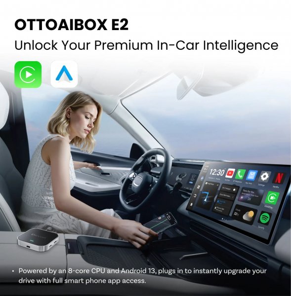 Ottocast Aibox E2 Apple CarPlay/Android Auto AI-boksi