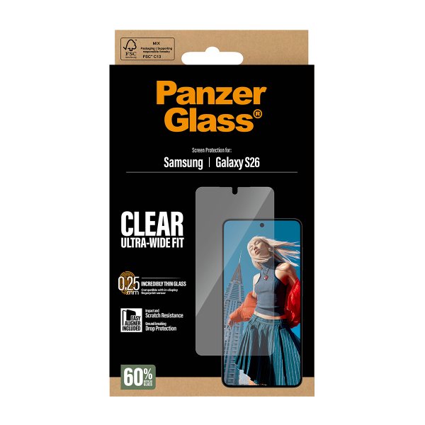 PanzerGlass Samsung Galaxy S26 Näytönsuoja Ultra-Wide Fit EasyAligner