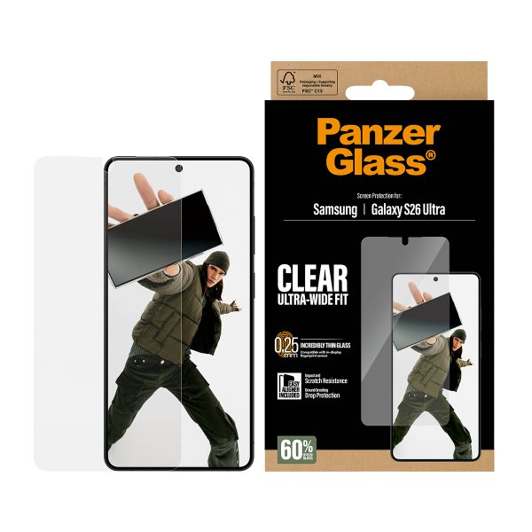 PanzerGlass Samsung Galaxy S26 Ultra -näytönsuoja Ultra-Wide Fit EasyAligner