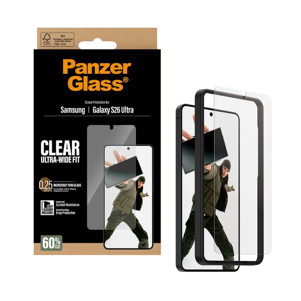 PanzerGlass Samsung Galaxy S26 Ultra -näytönsuoja Ultra-Wide Fit EasyAligner