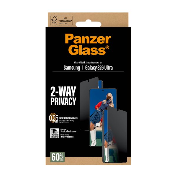 PanzerGlass Samsung Galaxy S26 Ultra -näytönsuoja Ultra-Wide Fit Privacy EasyAligner