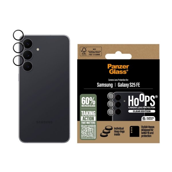 PanzerGlass Samsung Galaxy S25 FE Kameran suojus Hoops Läpinäkyvä
