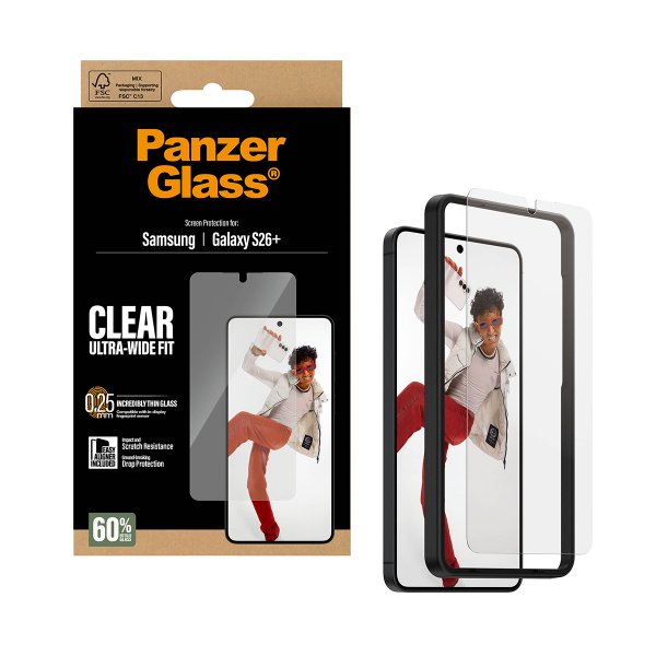 PanzerGlass Samsung Galaxy S26 Plus -näytönsuoja Ultra-Wide Fit EasyAligner