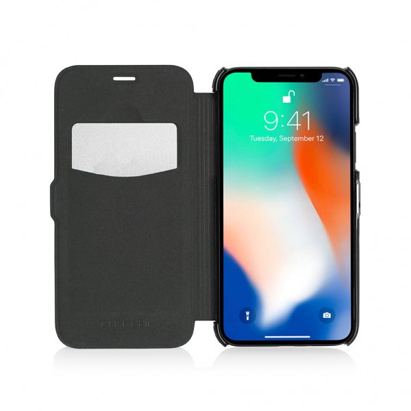 Pipetto iPhone XR Slim Wallet Classic -suojakotelo, musta