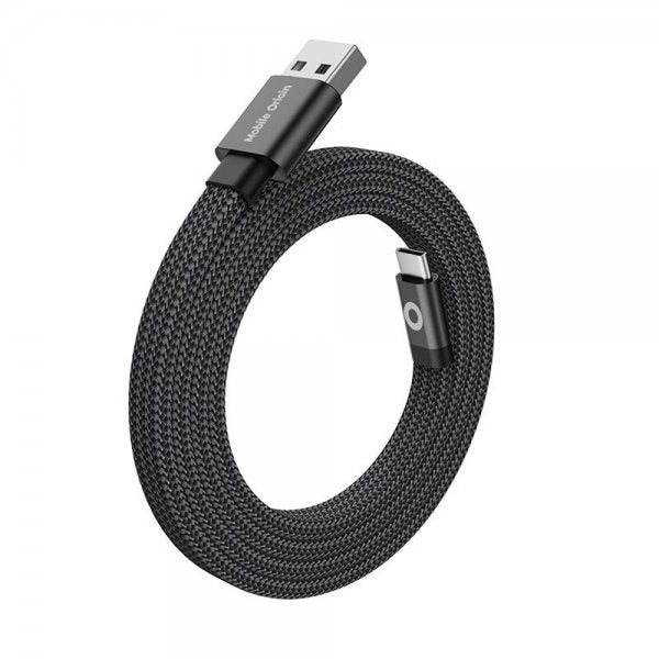 Mobile Origin Litteä Kaapeli Magneettinen USB-A–USB-C 1m Musta