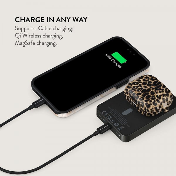 Burga Powerbank MagSafe 5000 mAh Player Metallinharmaa