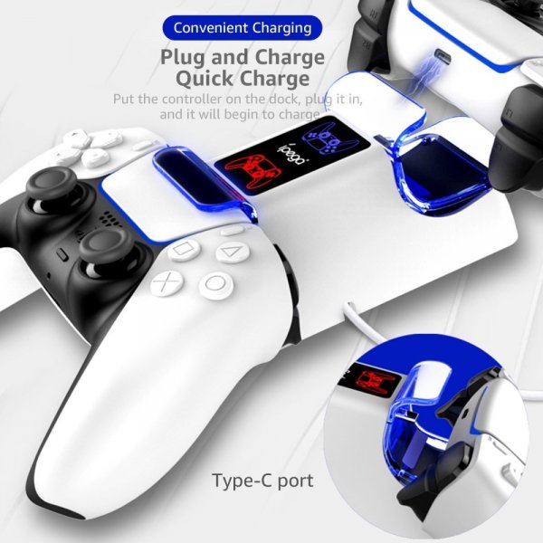 Ipega PlayStation 5 -ohjainten kaksoislatausasema