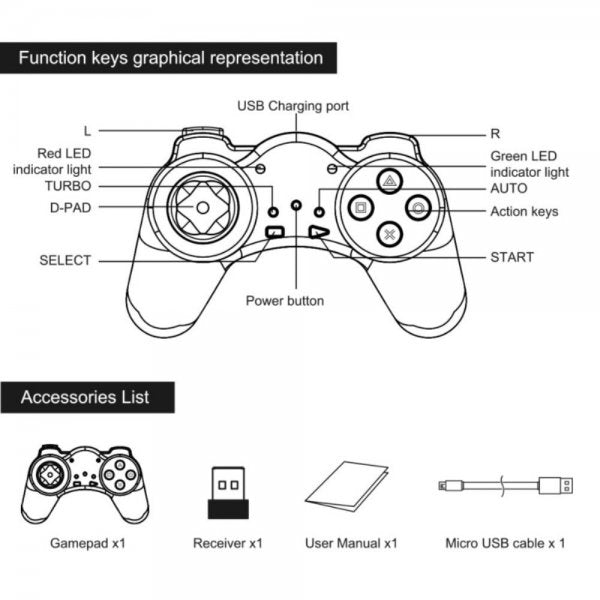 Ipega PlayStation Classic Mini Langaton Peliohjain