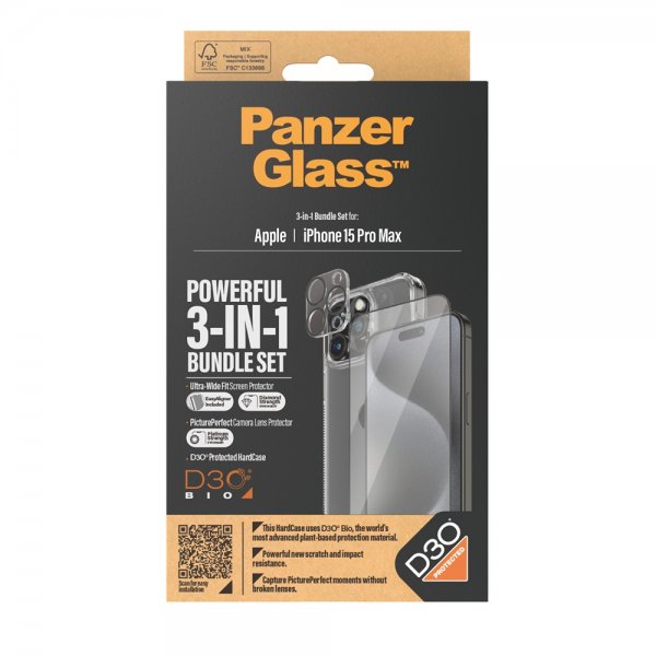 PanzerGlass iPhone 15 Pro Max 3-in-1 -pakkaus