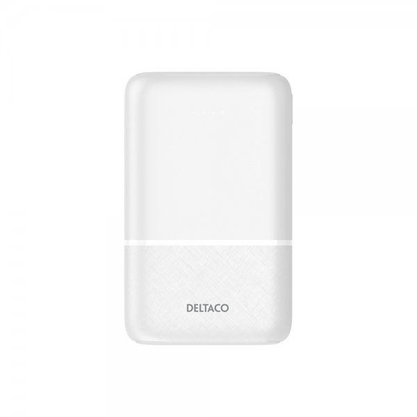Deltaco-varavirtalähde 10 000 mAh, valkoinen