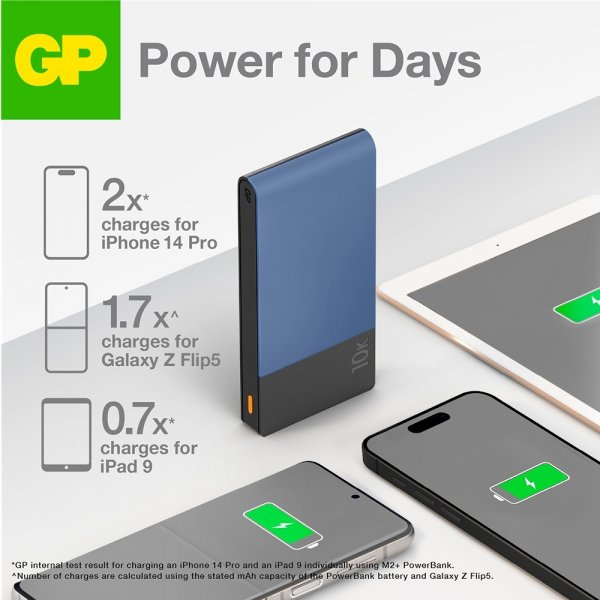 GP Powerbank M2+ 10 000 mAh Sininen