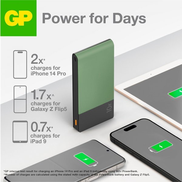 GP Powerbank M2+ 10 000 mAh Vihreä