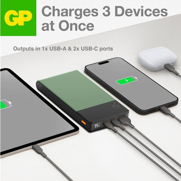 GP Powerbank M2+ 10 000 mAh Vihreä
