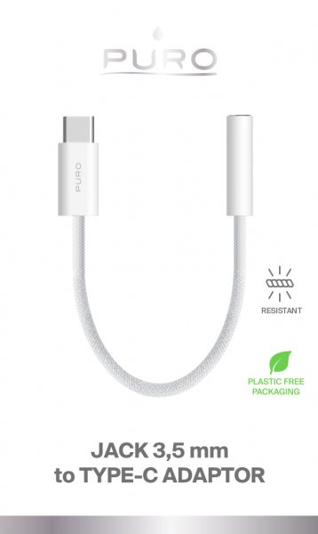 Puro Adapter USB-C–3.5 mm AUX Valkoinen